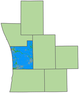 Map highlighting Ottawa county